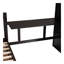 Lit superposé simple au-dessus d'un lit double en L avec 3 tiroirs, bureau portable et garde-robe, espresso-1376090433