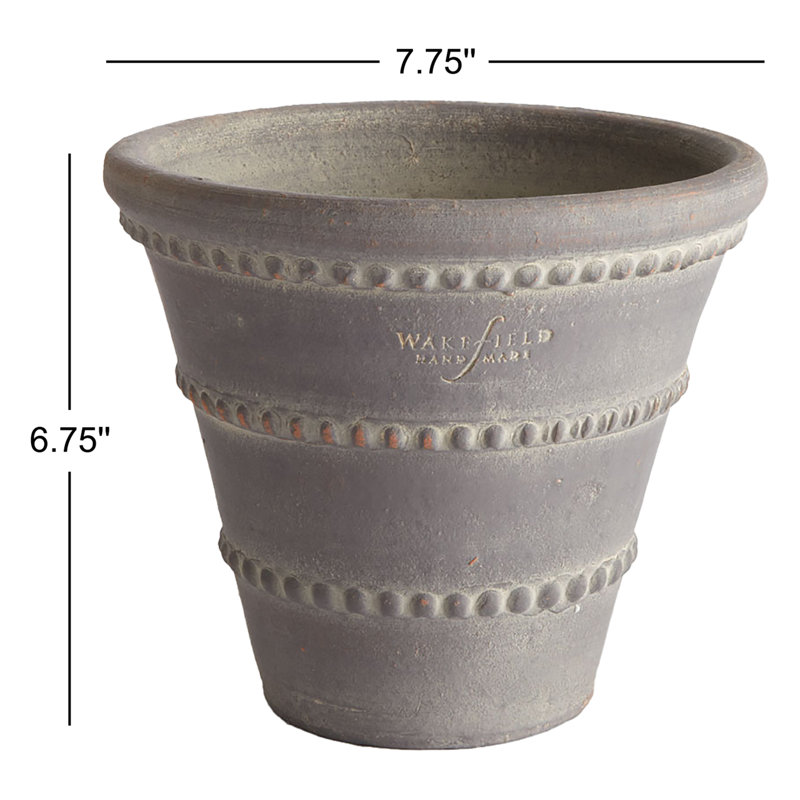 Pot à fleurs en argile Griffith, H 6,75 po x l 7,75 po x P 7,75 po, Gris