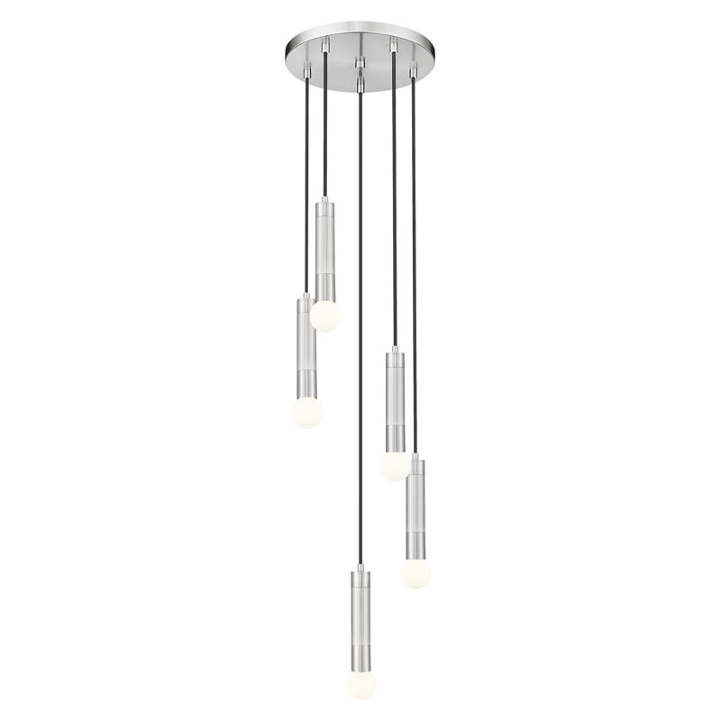 Lustre Lipman, 5 lumières, Nickel brossé