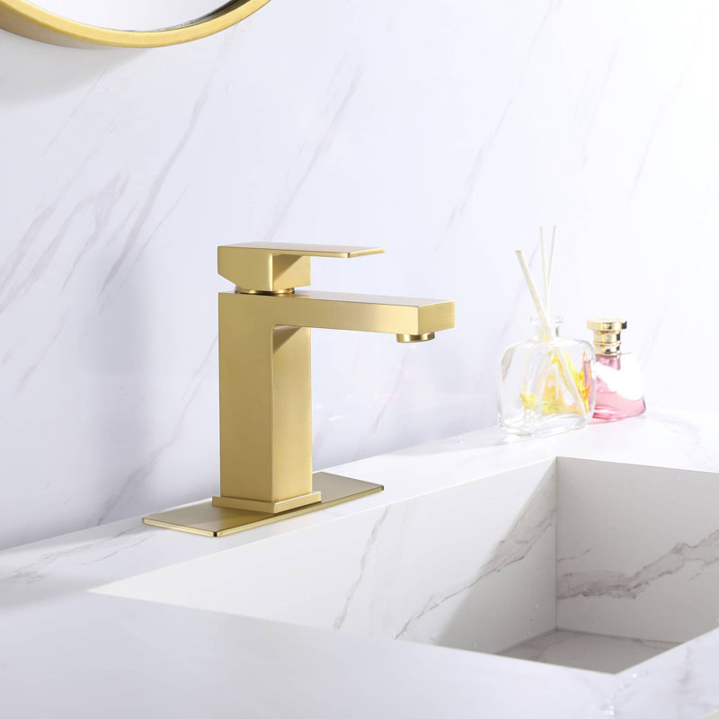 Single-Hole Single-handle Bathroom Faucet, Brushed Gold