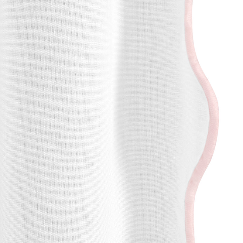 Coastal Chic Scallop Edge Window Curtain 2 Panels Set, Pink 52" W X 84" L,2pcs, 52" W x 84" L, Pink