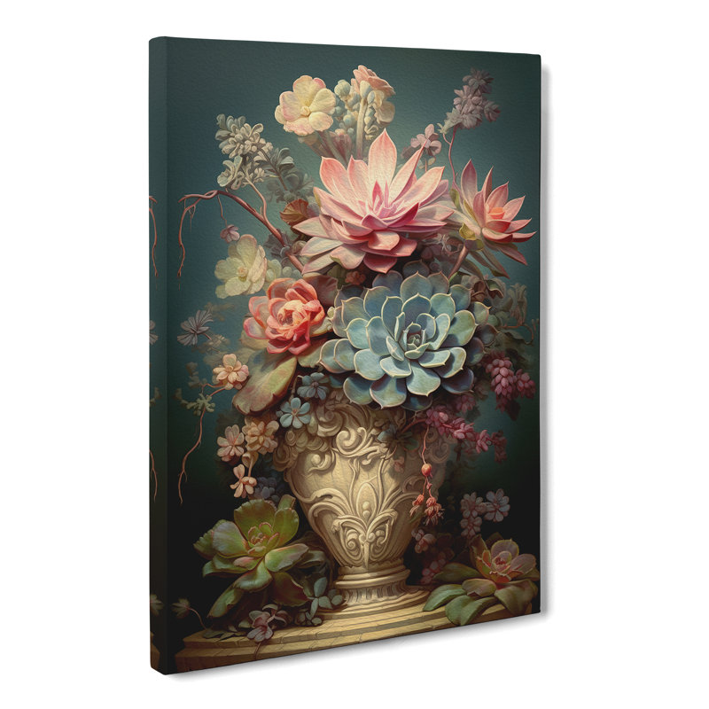 Succulent Victorian - Wrapped Canvas, 60cm H x 40cm W x 3cm D