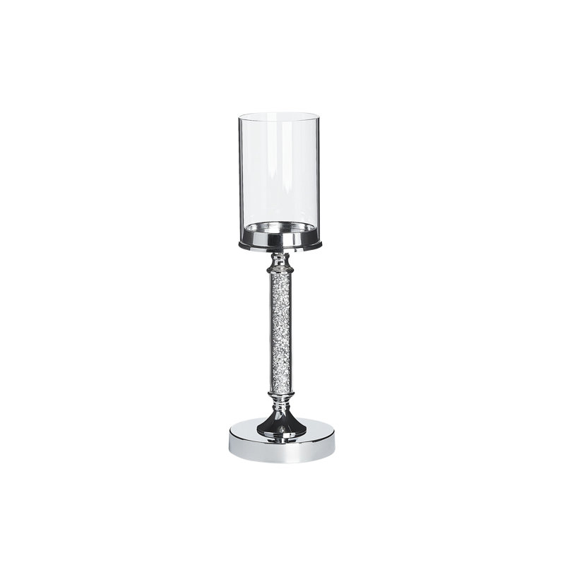 Abbeville Tabletop / Centrepiece Hurricane, 41cm H x 13cm W x 13cm D, Silver
