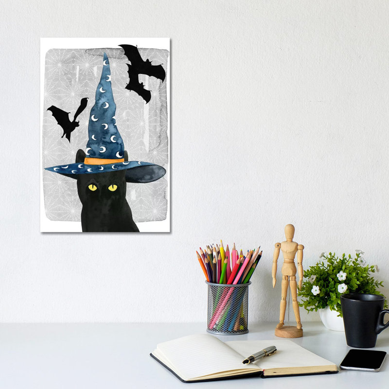 Black Cat II by Grace Popp - Wrapped Canvas Print, 20.32 cm H x 30.48 cm W