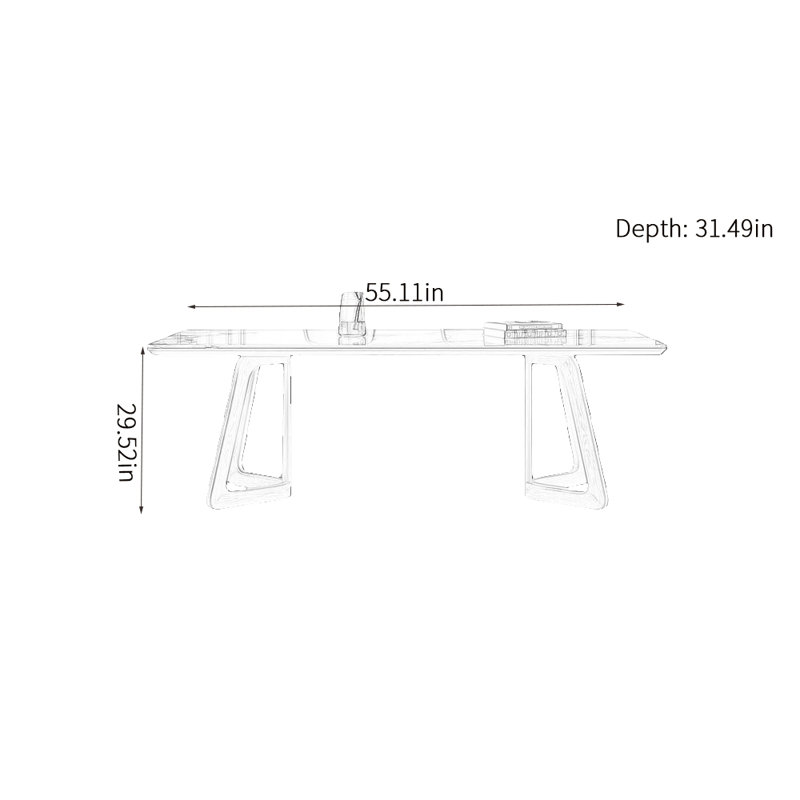 Table de salle à manger Jermani, H 29,52 po x L 55,11 po x l 31,49 po