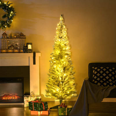 Sapin de Noël artificiel haut et mince pour décoration de Noël