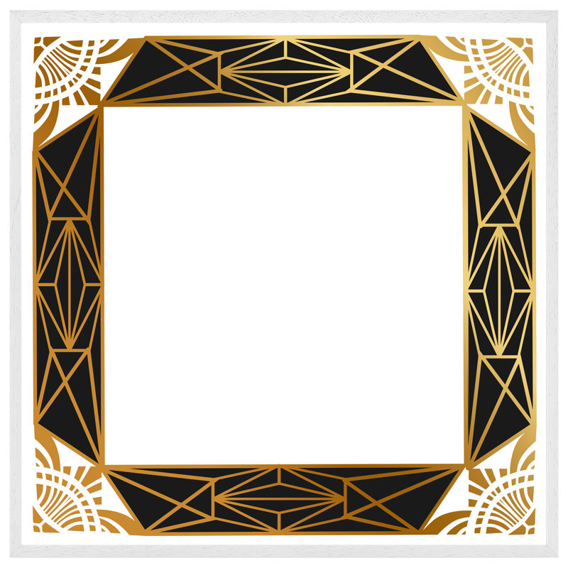 Mauriceville Deco Border - Single Picture Frame Print, Black Framed, 31cm H x 31cm W x 4cm D