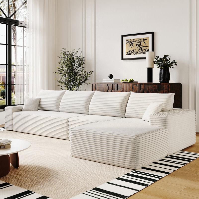 Instant Comfort, canapé modulaire moelleux en velours côtelé moderne pour le salon