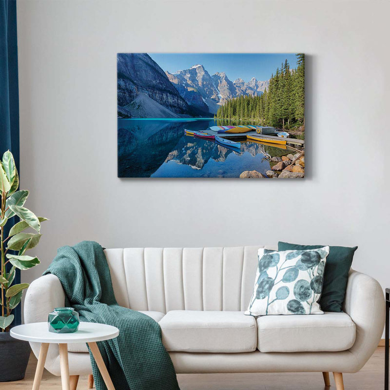 Toile tendue Banff Canoe Premium Gallery - prête à être accrochée, H 8 po x l 12 po x P 1 po