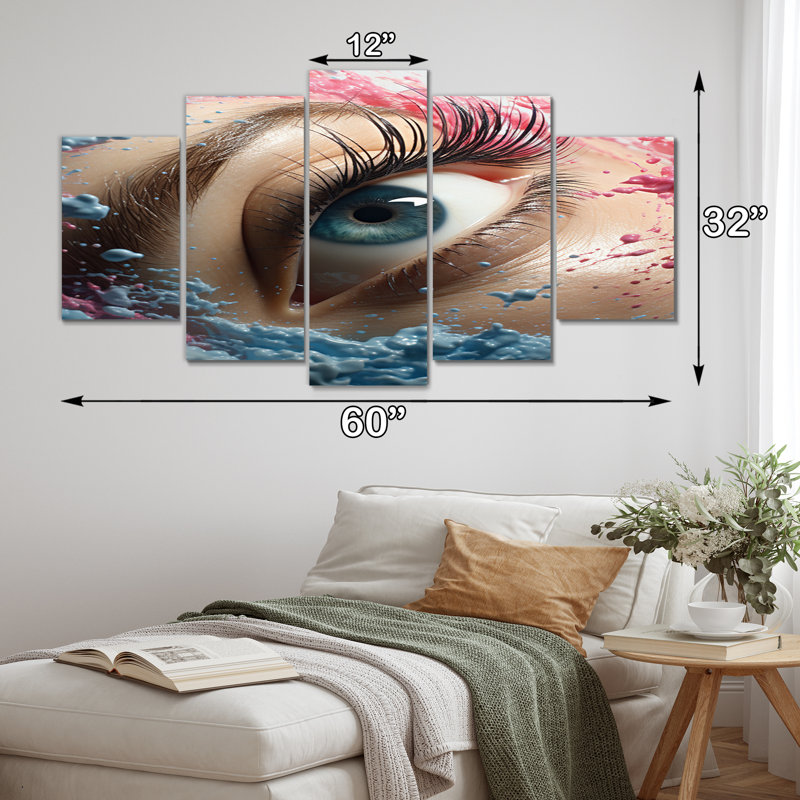 Blue Eye Visions - Décoration murale moderne - 5 panneaux