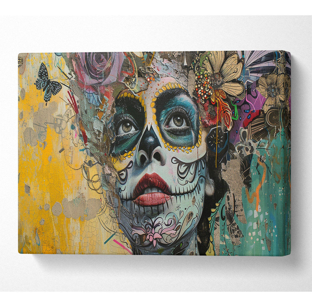 Day Of The Dead Graffiti - No Frame Kunstdrucke auf Leinwand