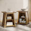 Rustic 3-Tier End Table With Storage – Vintage Wood Finish