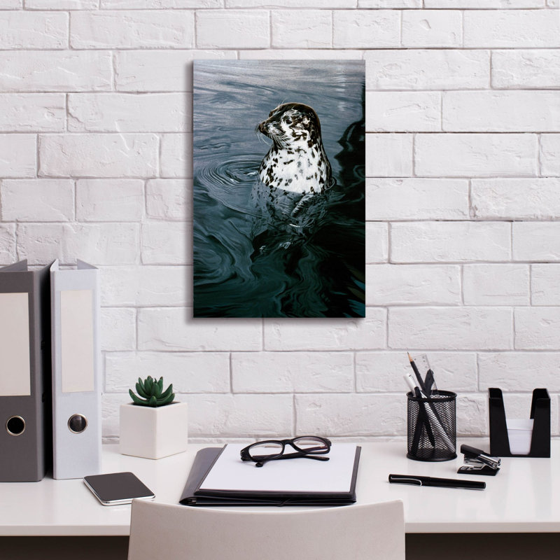 «Harbor Seal» sur toile par Ron Parker, H 18 po x l 12 po x P 0,75 po
