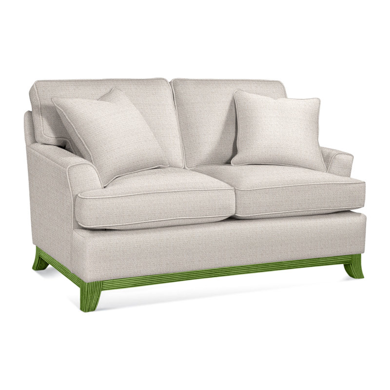 Oaks Way Loveseat, White Textured Performance; 0865-91, Havana Finish