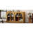Retro Style 4-Door Arched Storage Sideboard With Glass, Adjustable Shelves, Natural Wood, Multifunctional Buffet Cabinet, Shape, Look,