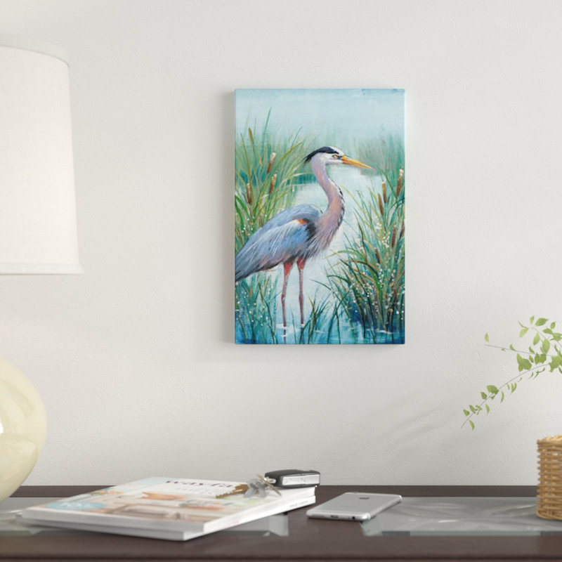 «Marsh Heron I» par Timothy O 'Toole, reproduction sur toile non encadrée, H 12 po x l 8 po x P 0,75 po, Toile tendue