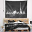 Paysage urbain tapisserie silhouette noire paris-28502898