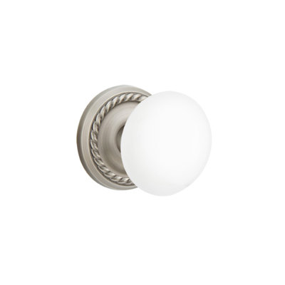 Privacy Ice White Knob With Rope Rose