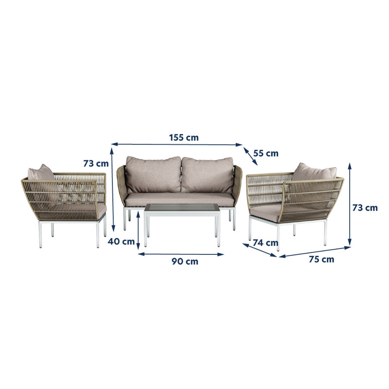 Elvaston Steel 4 - Person Seating Group