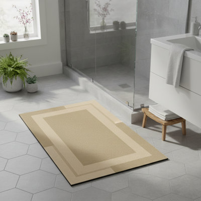 Tapis de bain antidérapant mince avec envers en caoutchouc, tapis de salle de bain lavable à séchage rapide 16 po x 24 po