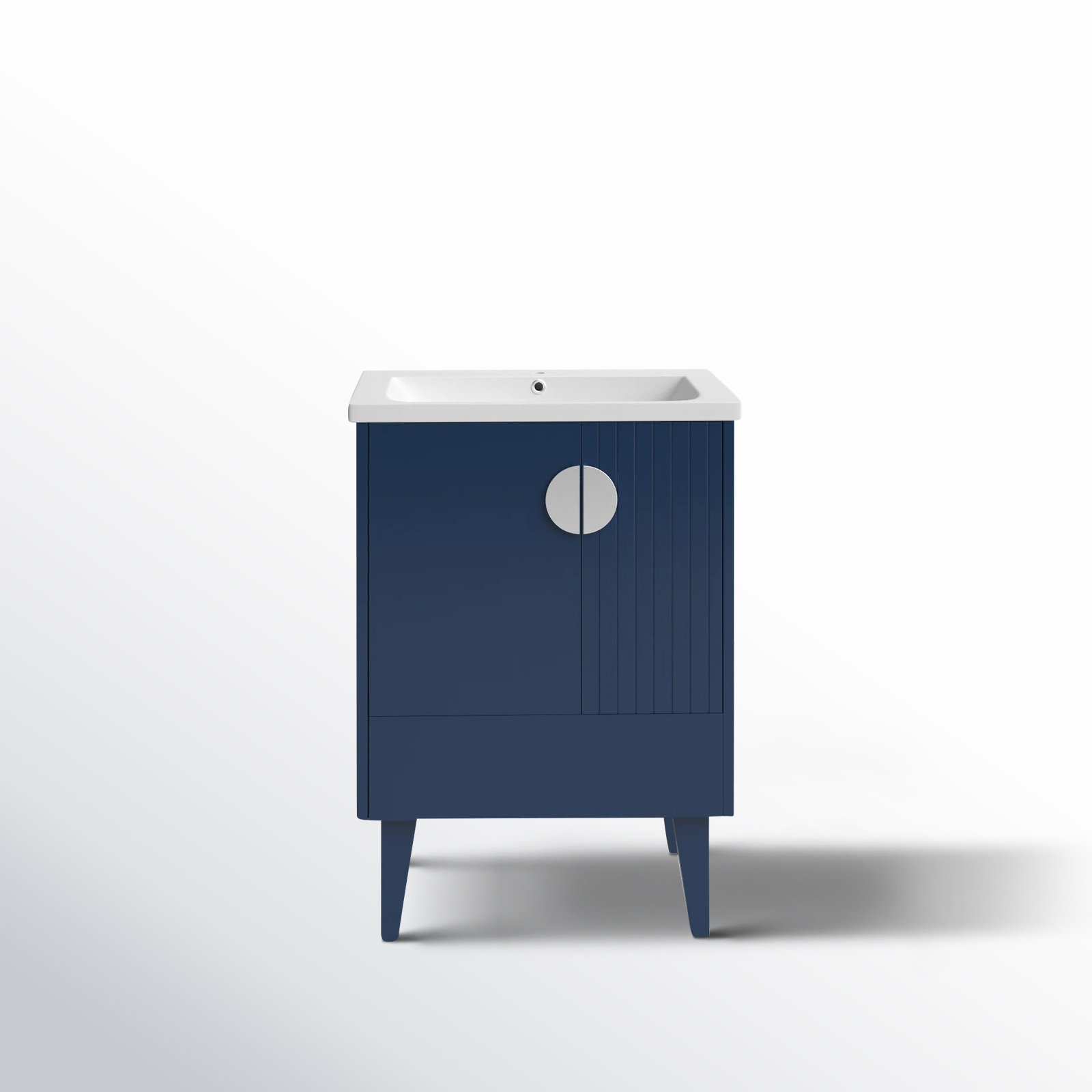 Saimah 24'' Single Bathroom Vanity, Navy Blue, Polished Chrome