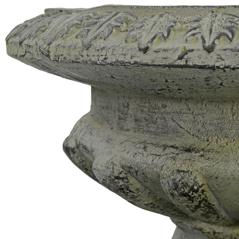 Humphreys FLUTED URN Low 28cm Verdigris Effect, Grey