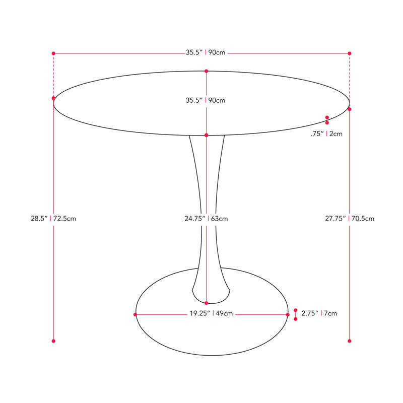 Friedberg Round with Iron Base Dining Table