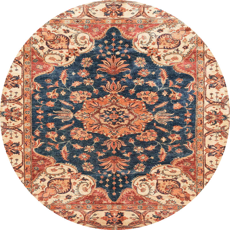 Abstract Indoor Rug, Round 4'