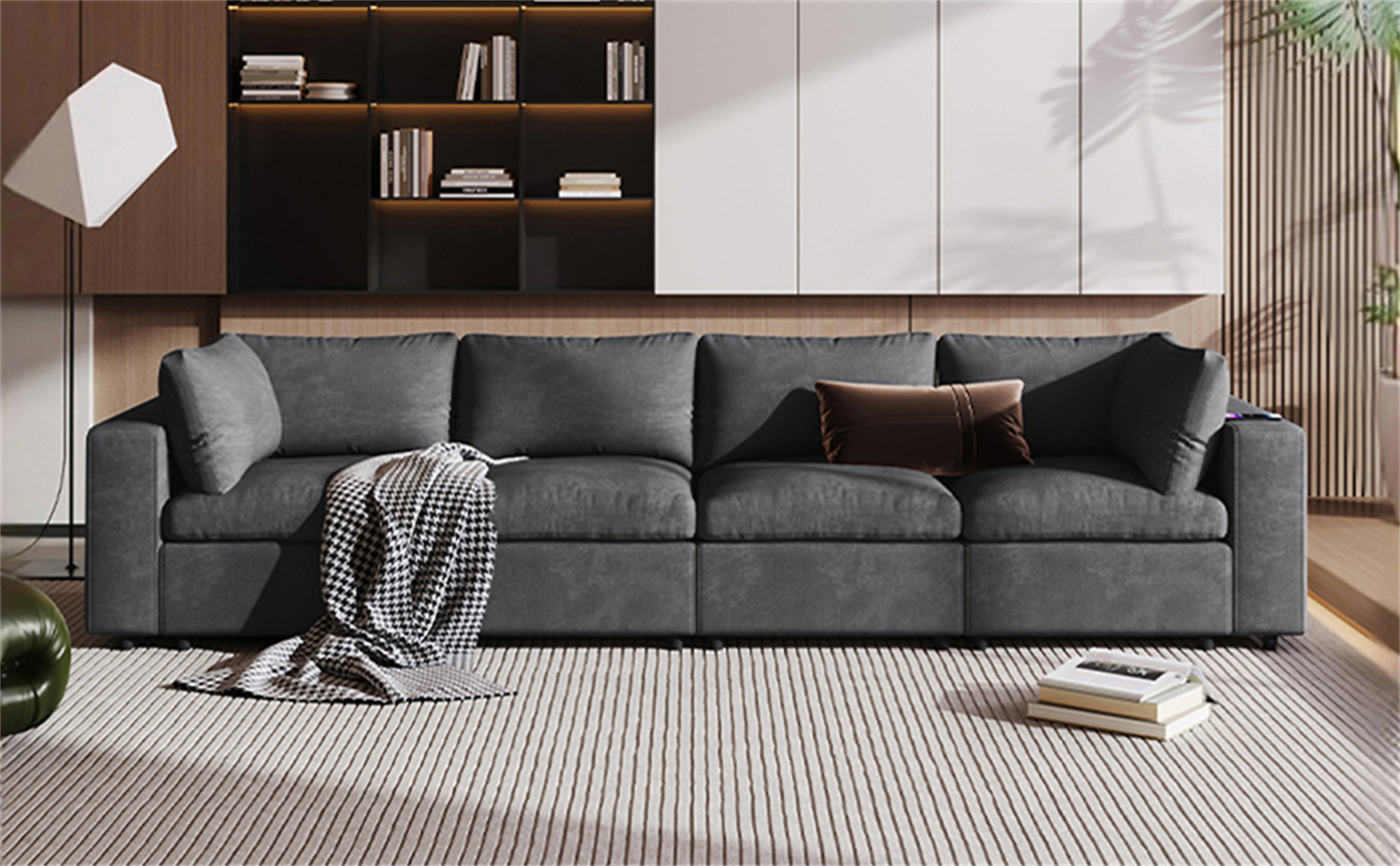 Latitude Run® U-Style Upholstered Modular Sofa With With Storage Space ...