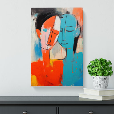 Two Men In Love Gestural No.2 - Wrapped Canvas