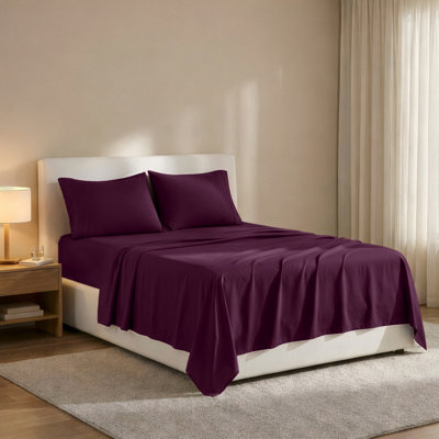 Lux Decor 4-Piece Ultra Soft Microfiber Sheet Set Deep Pocket Fitted Sheet, Wrinkle-Resistant & Easy Care Bedding