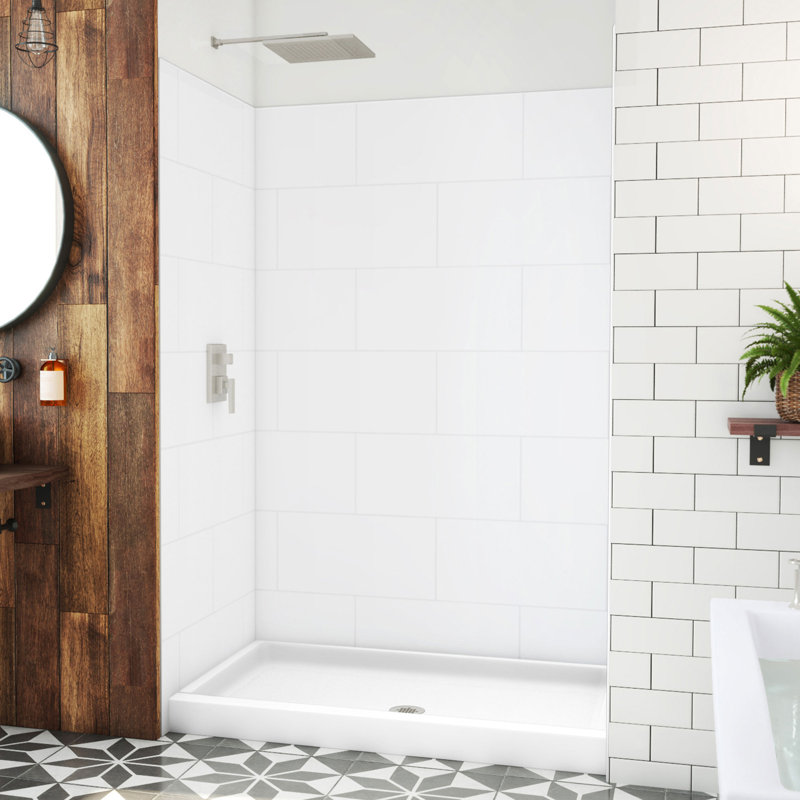 Dreamstone White Solid Surface Shower Stall with Base