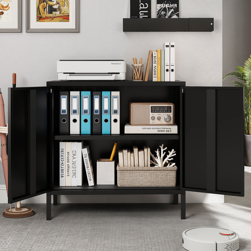 Armoire de rangement moderne et polyvalente en acier avec tablettes réglables