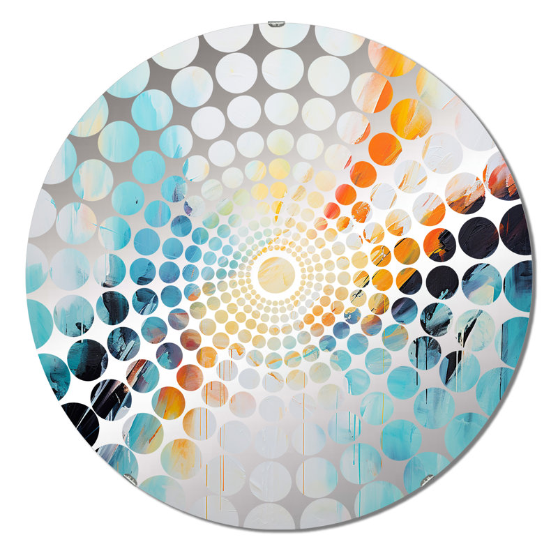 Alfredine - Miroir décoratif à cercles concentriques, 31,4 po x 31,4 po