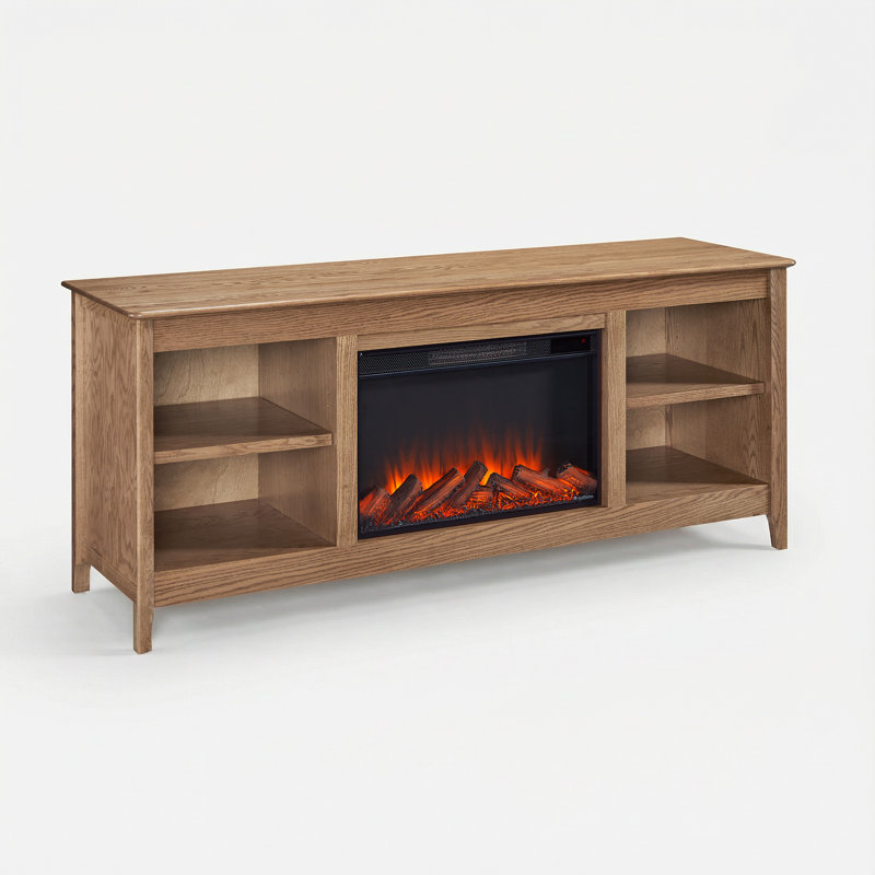 Fraley 68" Electric Fireplace TV Stand, Tan Oak