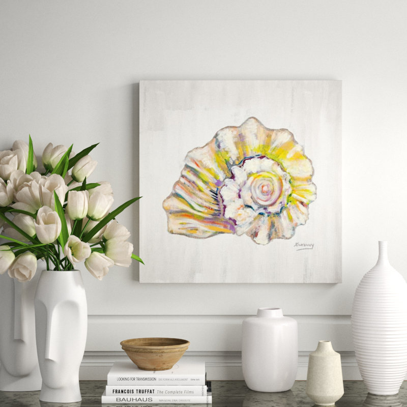 Conch Shell (Cream) Print by JP Kilkenny, 40" H x 40" W, Glass Coat