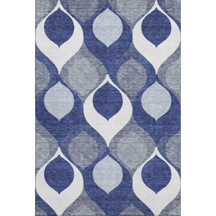 Premium Machine Washable Lisse Navy Rug