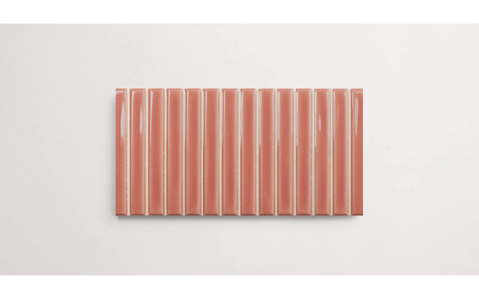 Love Bars 5" x 10" Glossy Tile, Coral