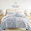 Quilt Set- Lightweight - All Season Quilted Coverlet - Textured Floral-105628168-105628170