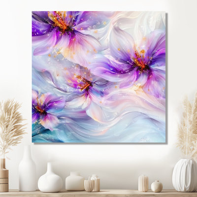 Natures Beauty Purple Flowers Agate I - Abstract Metal Wall Art, Flowers Metal Print