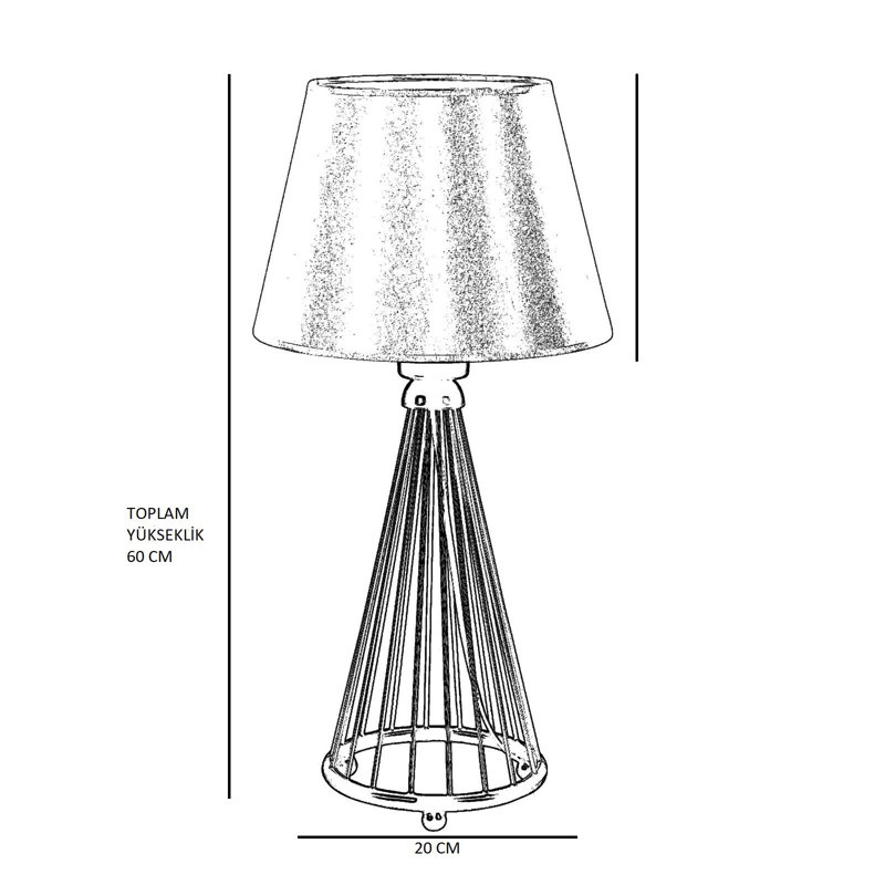 Lampe de table en métal Muhja, Noir