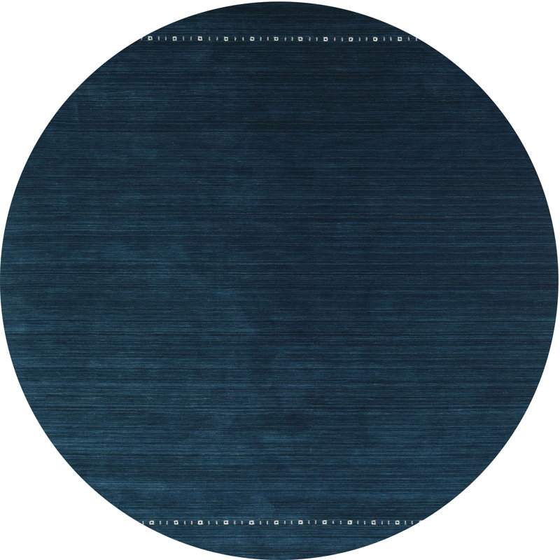 Tapis contemporain bleu, Rond 6 pi