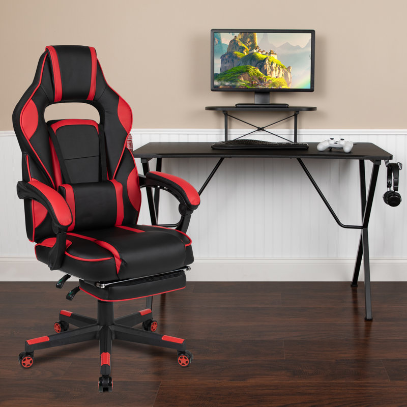 Fauteuil de jeu inclinable Bridesdale, Noir/rouge