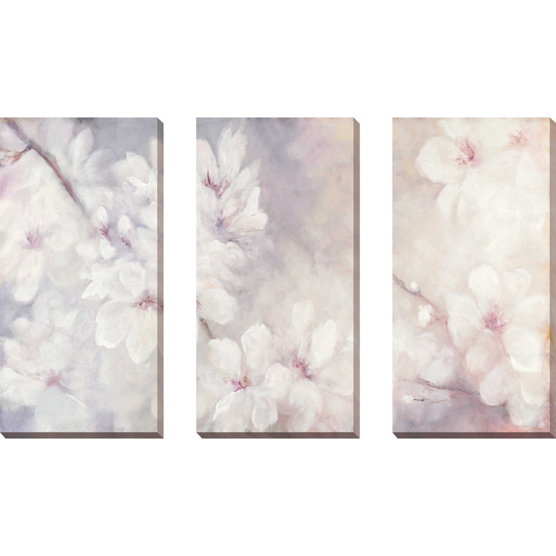 «Cherry Blossoms», ensemble de 3 impressions sur toile