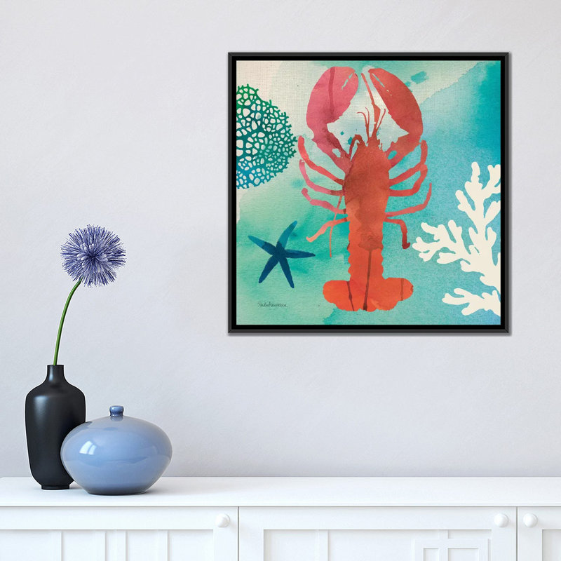 «Under The Sea IV» par Studio Mousseau, impression sur toile, H 18 po x l 18 po x P 1,5 po, Toile avec cadre noir