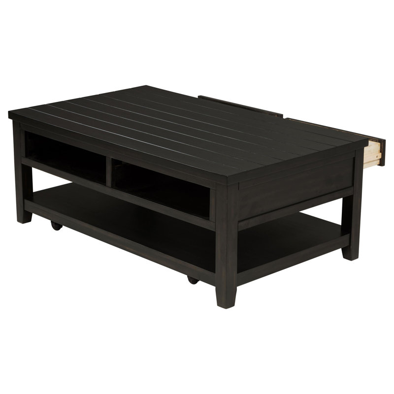 Hayu 2-Drawer Rectangular Coffee Table Distressed Java
