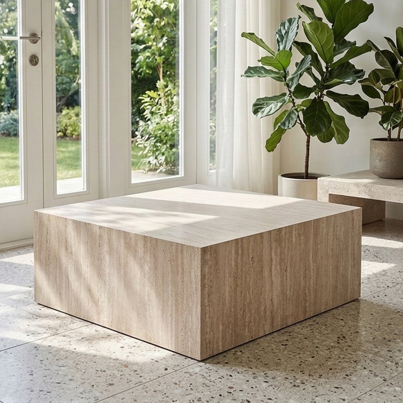 Table basse Zaric, Travertin