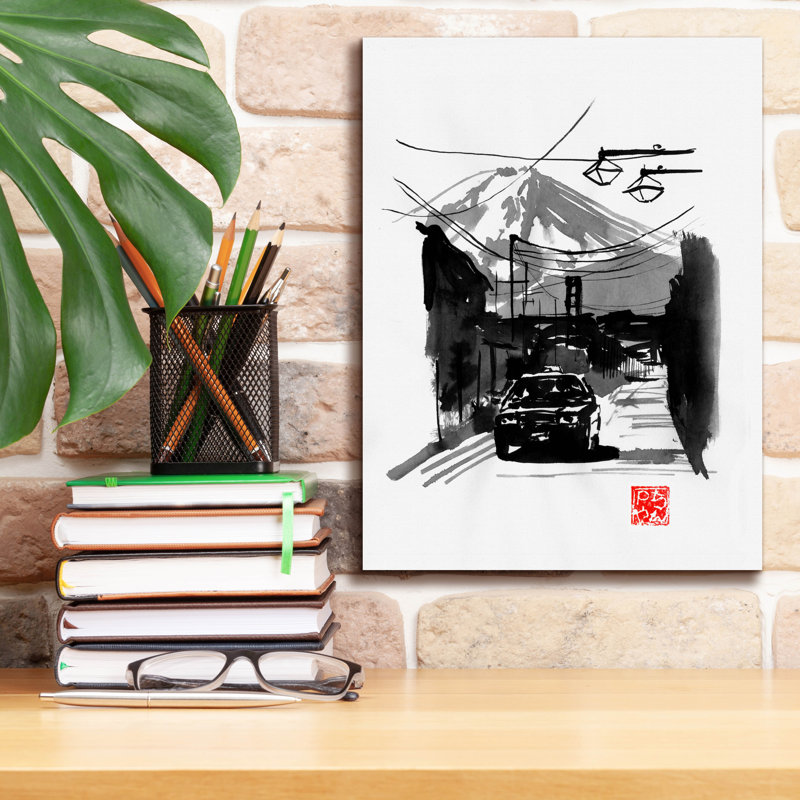 «Fujiyoshida And Car» par Pechane, art mural sur toile, H 16 po x l 12 po x P 0,75 po