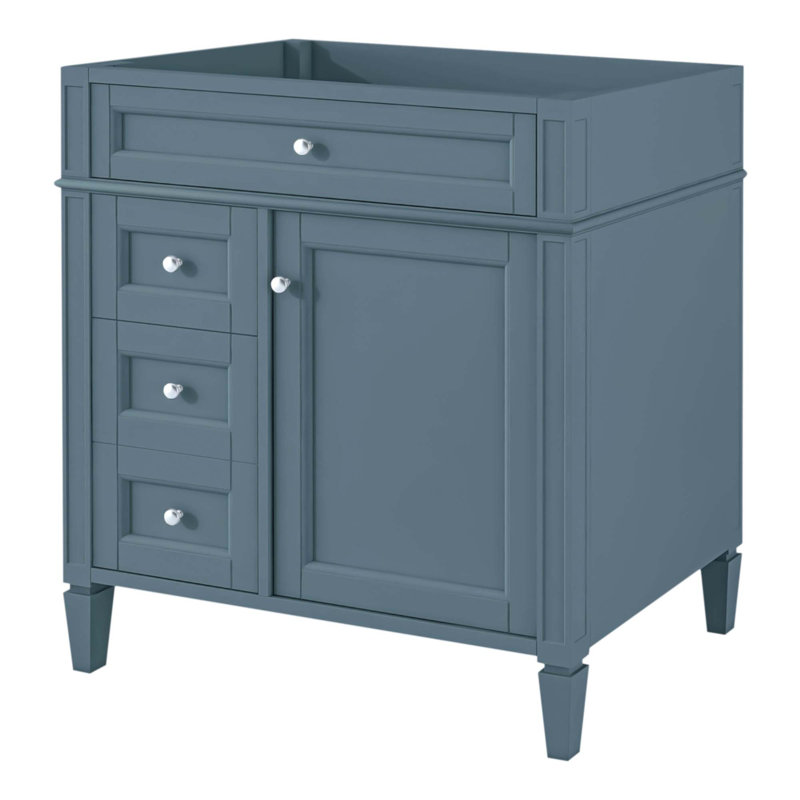 30'' Bathroom Vanity Without Top Sink, Modern Bathroom Storage Cabinet With 2 Drawers And A Tip-Out Drawer (NOT INCLUDE BASIN)
