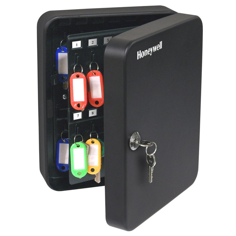 Black Steel 48-Key Security Box with Key Lock